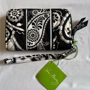 Vera Bradley Black White Paisley Wristlet Wallet Zipper Folding Women NWT